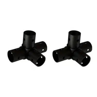 Image of two 4 way connectors from Funphix UK, designed for universal fit with all Funphix construction sets.