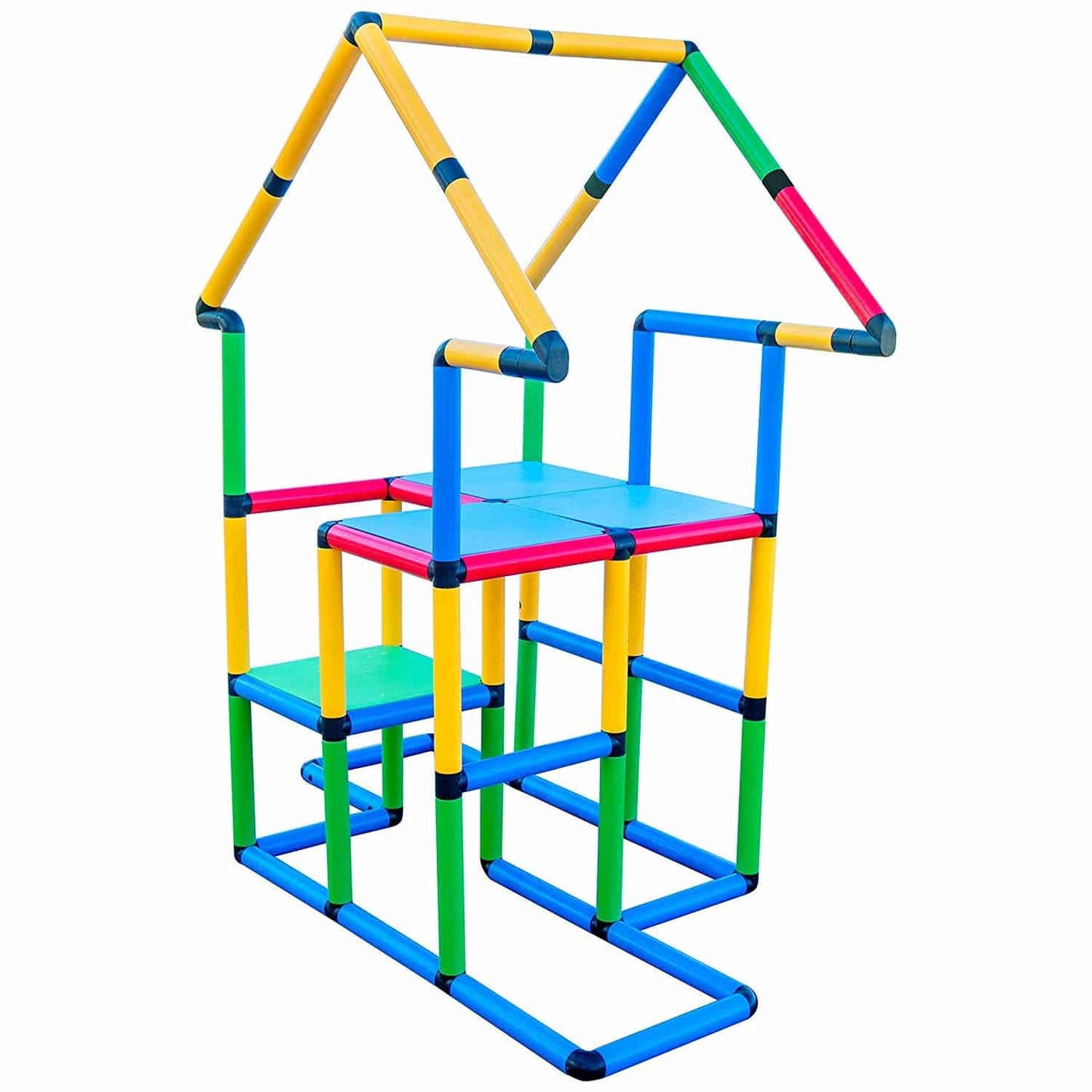 Funphix UK Deluxe Kit indoor outdoor playset showcasing a vibrant house-shaped climbing toy for kids to enjoy.