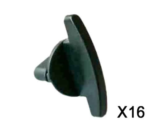 Pack of 16 panel screws by Funphix UK, showing a close-up of one black panel screw ideal for various projects.