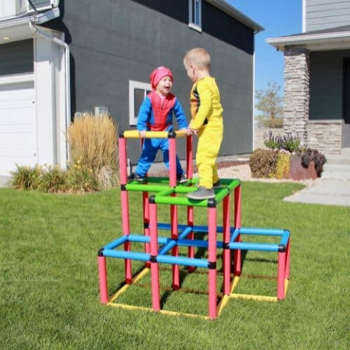 Kids enjoying the Funphix Climbing Gym outdoors, demonstrating its versatility and fun as indoor outdoor climbing toys.