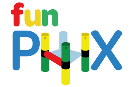 Funphix logo featuring bright colours, modular climbing frame kits for indoor and outdoor use. representing quality swimming pool equipment.