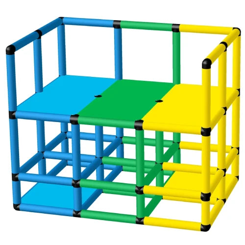 Funphix Mid-Height Outer Railing Pool Platform - Model OR-L125-W85-P65 by Funphix, featuring a colourful, safe structure ideal for swimming pool use.