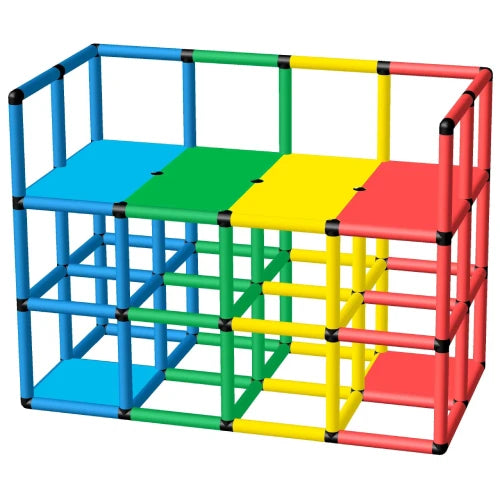 Funphix Extra-Large Outer Railing Pool Platform - Model OR-L165-W85-P85, a colourful modular swimming pool platform suitable for kids and aquatic activities, showcasing sturdy construction and safety features.